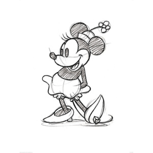 Minnie Mouse - Sketched - Single Reproducere, (60 x 80 cm)