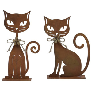 Set 2 decoraţiuni din metal Ego Dekor Cats, 12,5 x 17,5 cm