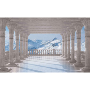 Mountain Scene Through The Arches Fototapet, (312 x 219 cm)