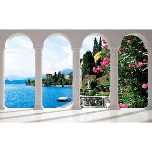 Lake Como Italy Arches Fototapet, (208 x 146 cm)