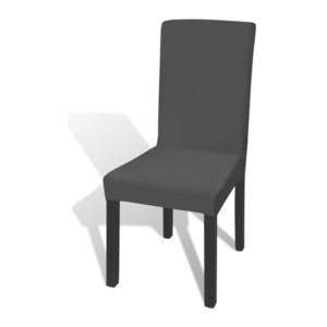 Husă elastică pentru scaun drept 6 buc., negru
