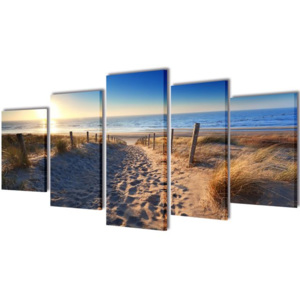 Set tablouri de pânză plajă cu nisip 100 x 50 cm