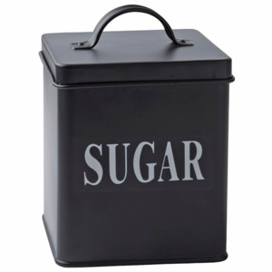 Recipient metalic KJ Collection Sugar, 1,5 l, negru