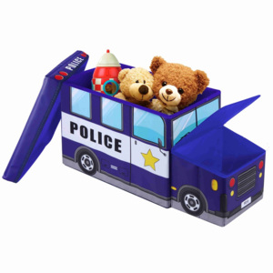 Taburet pentru copii cu spațiu depozitare Jocca Police Car