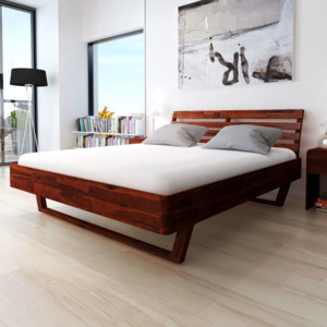 Cadru de pat din lemn acacia, 180 x 200 cm, maro