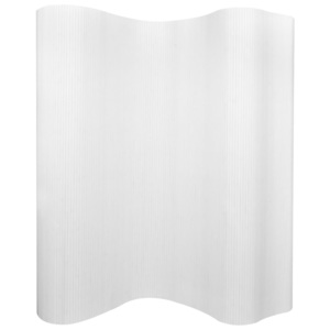 Paravan de cameră din bambus, alb, 250 x 195 cm