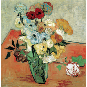 Still Life: Japanese Vase with Roses and Anemones, 1890 Reproducere, Vincent van Gogh, (30 x 24 cm)