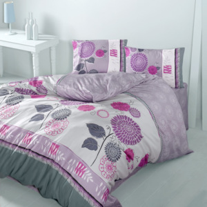 Lenjerie de pat cu cearșaf Buse Pink, 200 x 220 cm