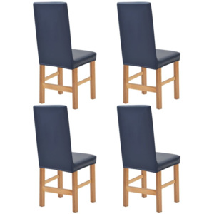 Huse elastice pentru scaun, 4 buc, bleumarin, velur sintetic