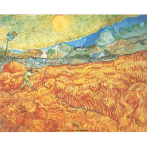 Wheat Field with Reaper, 1889 Reproducere, Vincent van Gogh, (70 x 50 cm)