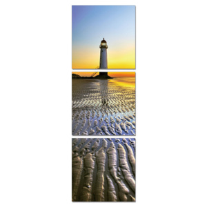 Lighthouse at sunset Tablou, (50 x 150 cm)