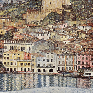 Reproducere tablou Gustav Klimt - Malcesine on Lake Garda, 60 x 60 cm