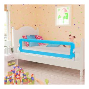 Barieră de protecție pentru pat copii mici 150 x 42 cm, albastru