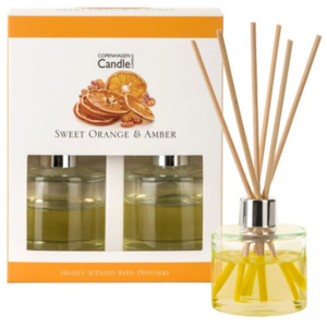 Set 2 difuzoare parfum Copenhagen Candles Sweet Orange & Amber, 40 ml