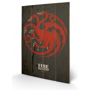 Game of Thrones - Targaryen Pictură pe lemn, (40 x 59 cm)
