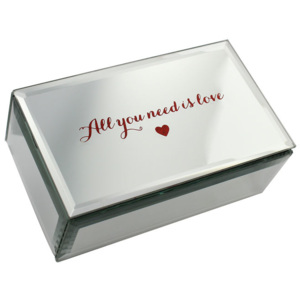 Sticla oglinda Bijuterii Box Amintiri durabile "All You Need Is Love