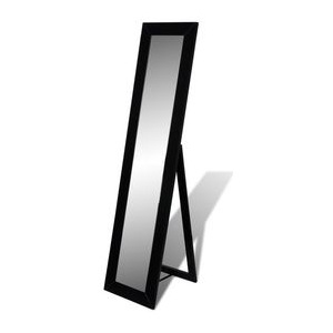 Oglindă cu suport înaltă dreptunghiulară cu ramă neagră