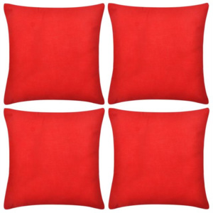 Huse de pernă din bumbac, 80 x 80 cm, roșu, 4 buc