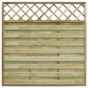 Panou patrat de gard din lemn pentru gradina cu zabrele 180 x 180 cm