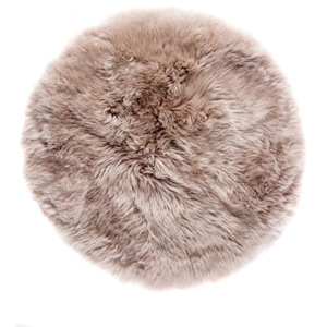 Covor rotund din blană de oaie Royal Dream Zealand, Ø 70 cm, maro deschis
