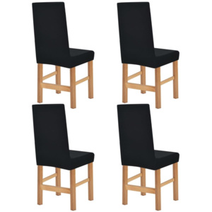 Husă elastică pentru scaune cu dungi late, bej, 4 buc