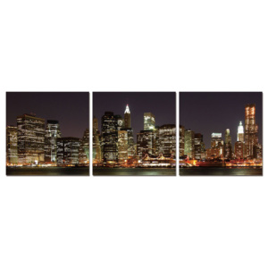 New York - Manhattan at Night Tablou, (150 x 50 cm)