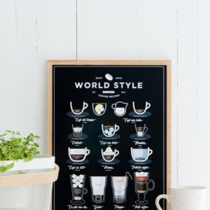 Poster Follygraph World Style Coffee Black, 21 x 30 cm