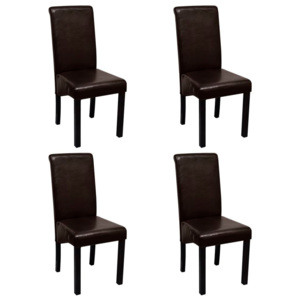 VidaXL Set 4 scaune din piele artificială, maro