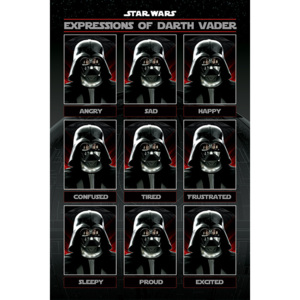 Star Wars - Expressions of Darth Vader Poster, (61 x 91,5 cm)