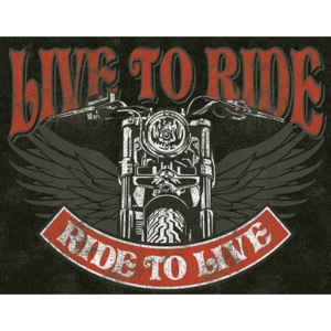 Live to Ride - Bike Placă metalică, (30 x 42 cm)