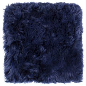 Pernă scaun din blană de oaie Royal Dream, 40 x 40 cm, albastru închis