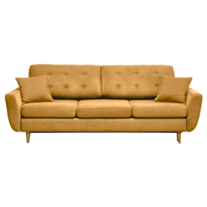 Canapea extensibilă cu 3 locuri Cosmopolitan design Barcelona, galben muștar
