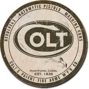 COLT - round logo Placă metalică, (30 x 30 cm)