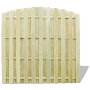 Panou pentru gard din lemn de pin, design arcada, verde