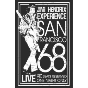 Poster textile Jimi Hendrix – San Francisco 68