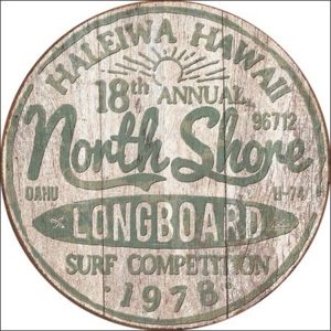 North Shore Surf Placă metalică, (30 x 30 cm)