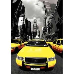 New York - yellow cabs Poster 3D, (30 x 42 cm)