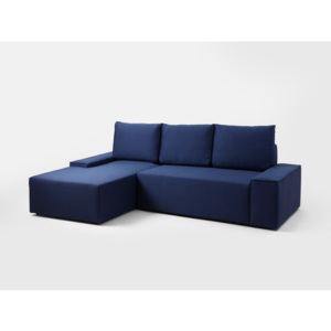 Canapea extensibilă cu șezlong pe partea stângă și spațiu pentru depozitare Custom Form Flopp, albastru