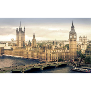 The View Of London Fototapet, (250 x 104 cm)