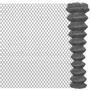 Gard din plasă de oțel 15 x 1,95 m, gri