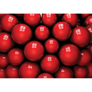 Abstract Modern Red Balls Fototapet, (211 x 90 cm)