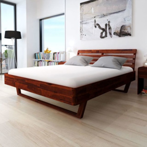 Cadru de pat din lemn de acacia, 180 x 200 cm, maro
