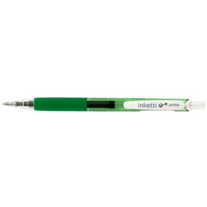 Pix cu gel PENAC Inketti, rubber grip, 0.5mm, corp verde transparent - scriere verde