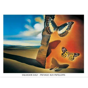 Landscape with Butterflies, 1956 Reproducere, Salvador Dalí, (80 x 60 cm)