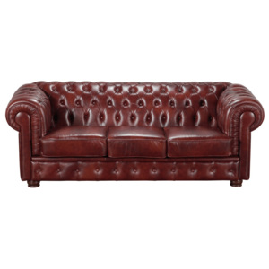 Canapea din piele cu 3 locuri Max Winzer Bridgeport, roșu
