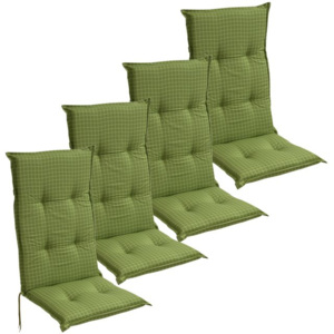 Perne pentru scaune de grădină, 117 x 49 cm, verde, 4 buc