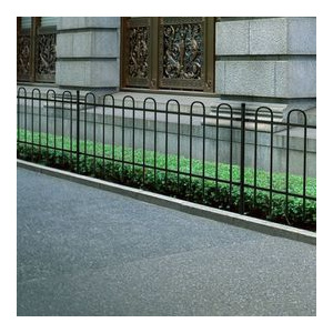 Gard metalic decorativ cu inele din oțel 80 cm, Negru