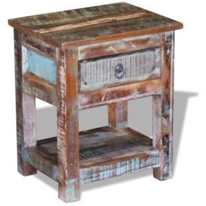 Masă laterală cu un sertar din lemn solid de mango, 43 x 33 51 cm