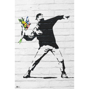 Poster, Quadro Banksy street art - Graffiti Throwing Flow, (61 x 91,5 cm)