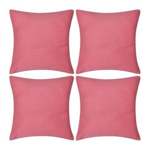 Huse de pernă din bumbac, 50 x 50 cm, roz, 4 buc